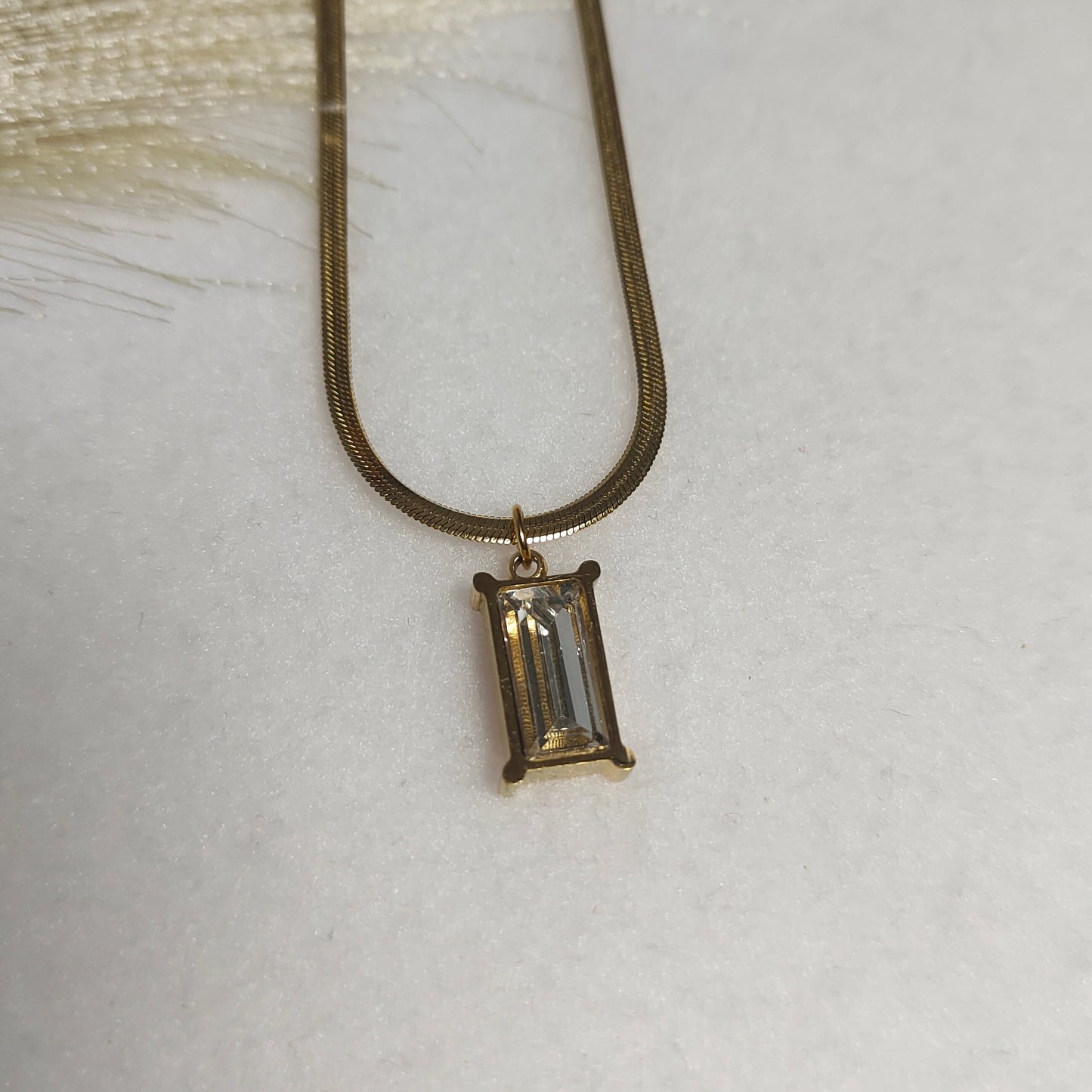 White Baguette necklace