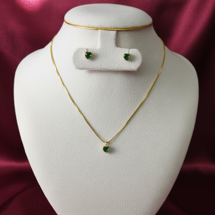 Heart pendant earring set