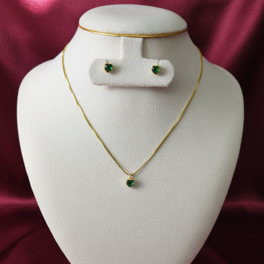 Heart pendant earring set