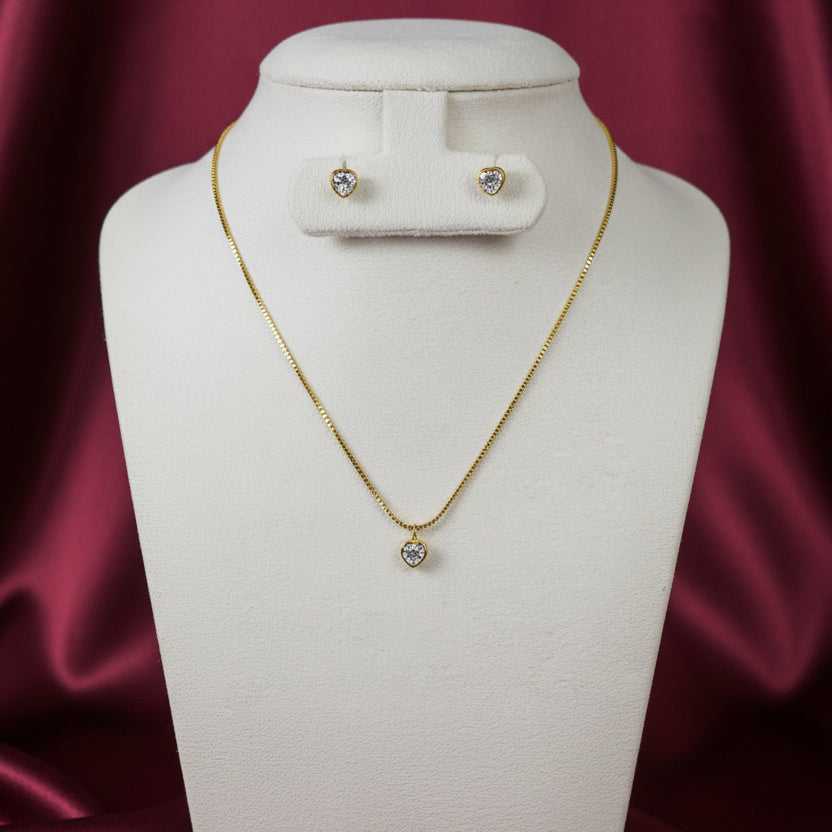 Heart pendant earring set