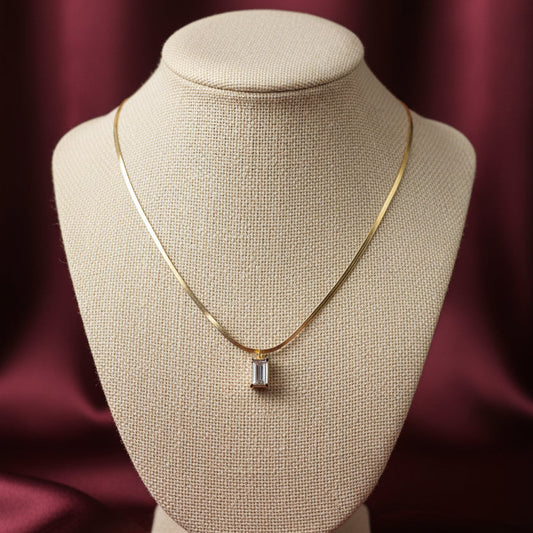 White Baguette necklace