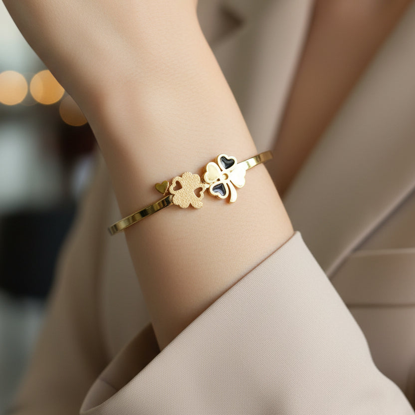 Goldplated Clover kada bracelet