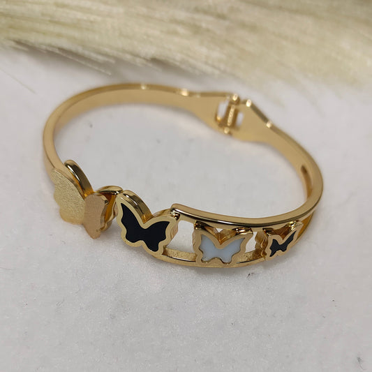 Gold plated butterfly kada barcelet