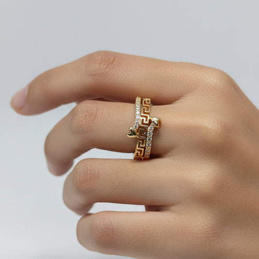 Gold greekkey ring