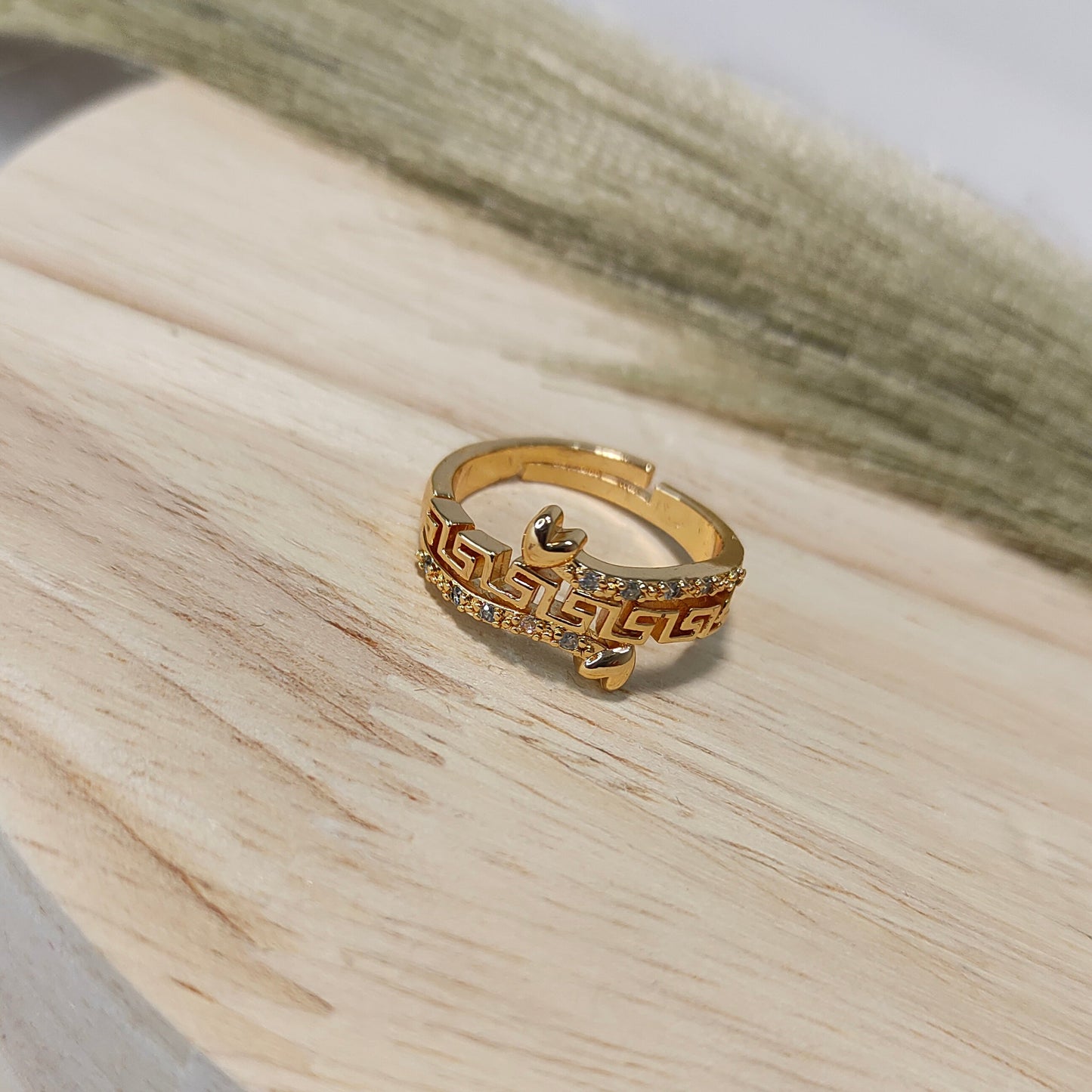 Gold greekkey ring