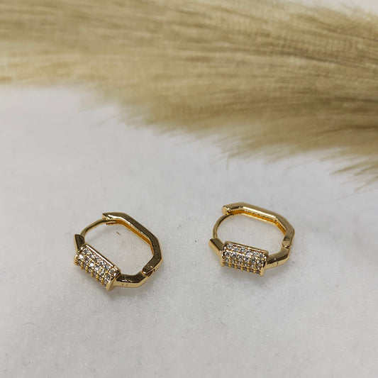stone Huggie earrings